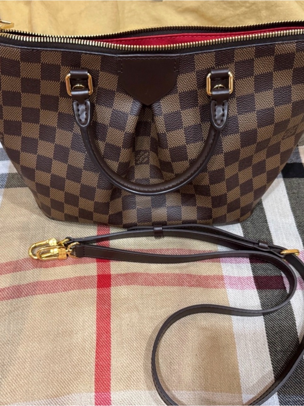 Louis Vuitton Brown Checkered Tote Bag